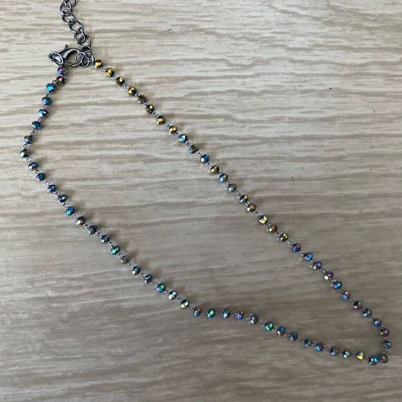 Rhinestone Oil Spill Adjustable Choker Costume Jewelry - Picture 2 of 4